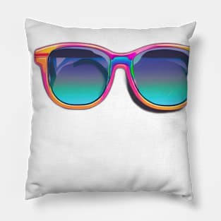 Neon Rainbow Sunglasses - Vibrant Fashion Accessory Design No. 889 Pillow