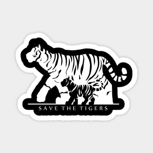 Save the Tigers (Black) Magnet