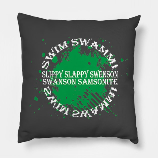 SWIM SWAMMI GREEN CIRCLE Pillow by gituomjangan