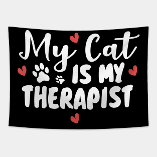 My Cat Is My Therapist Tapestry