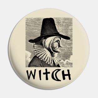 Witch Vintage Illustration / Wicca / Witchcraft / Pagan Pin