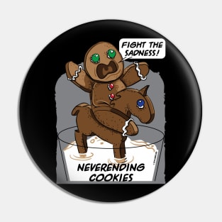 FIGHT THE SADNESS, GINGERBREAD MAN ON A HORSE, IN THE SWAMP (MILK) OF SADNESS Pin