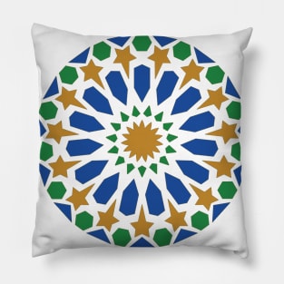 Moroccan Zellige Mosaic Art Pillow