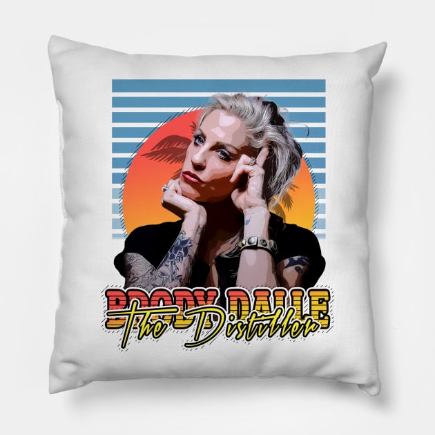 Retro brody dalle // The Distiller style Flyer Vintage Pillow by Now and Forever