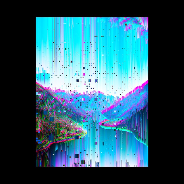 Mountain Nature View Glitch Art by GLITCH.HUB