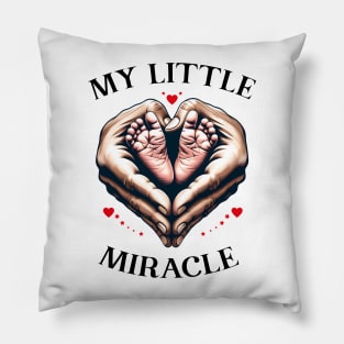 Baby Footprint Footprints Heart Hands Little Miracle Wonder Pillow