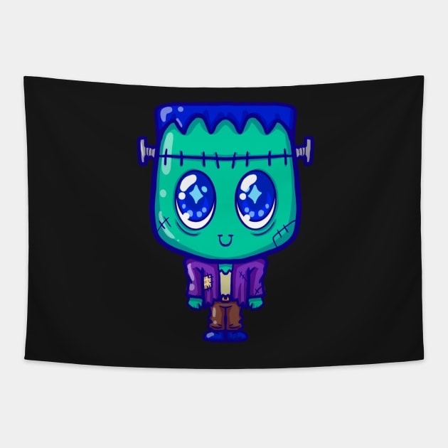 Cute little monster Frankenstein Tapestry by koneko