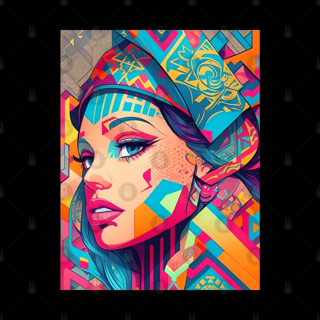 Woman In Urban WallStyle - AI Art by Asarteon