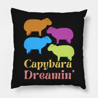 Capybara Dreamin&amp;#39; , Retro Pillow