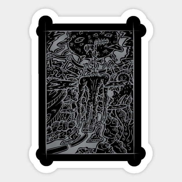 Siren Head On A Walk Abstract Sticker Teepublic Au