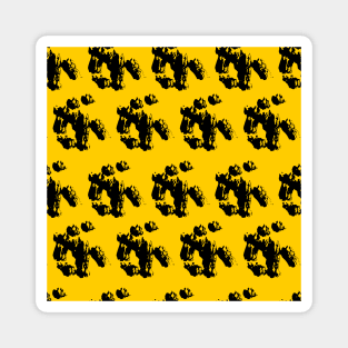 Black abstraction on a yellow background, formula, science Magnet