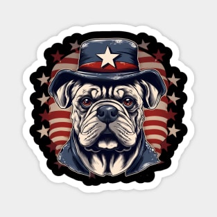 Bulldog 4th of July Magnet