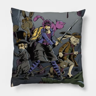 Alice and the Invaders From Wonderland Pillow