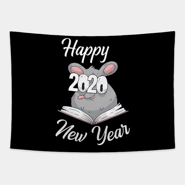 Happy New Year 2020 Chinese Year of the Rat Zodiac Sign Gift Tapestry by peter2art