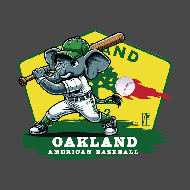 USA - American BASEBALL - Oakland - Baseball mascot - Oakland baseball by ArtProjectShop