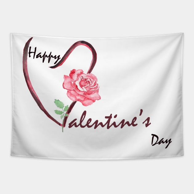 Happy Valentine's day card Tapestry by colorandcolor