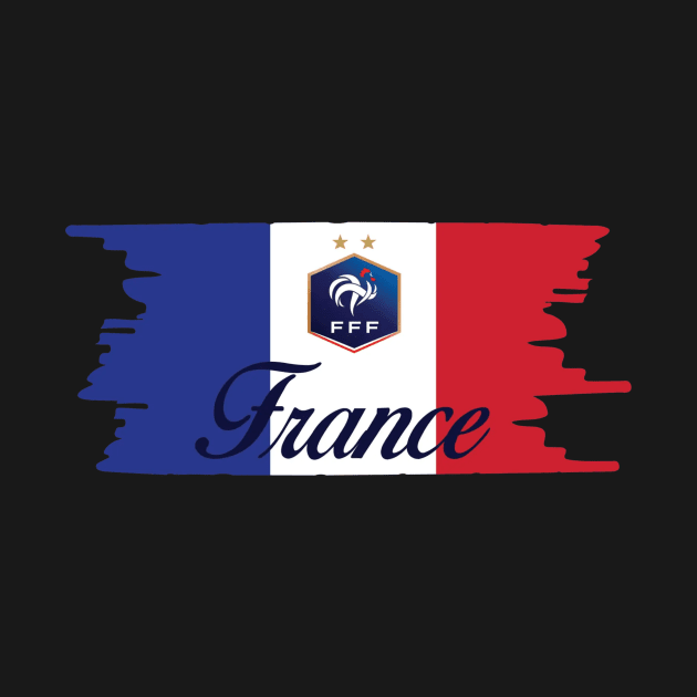 France Flag with Logo by Pieartscreation