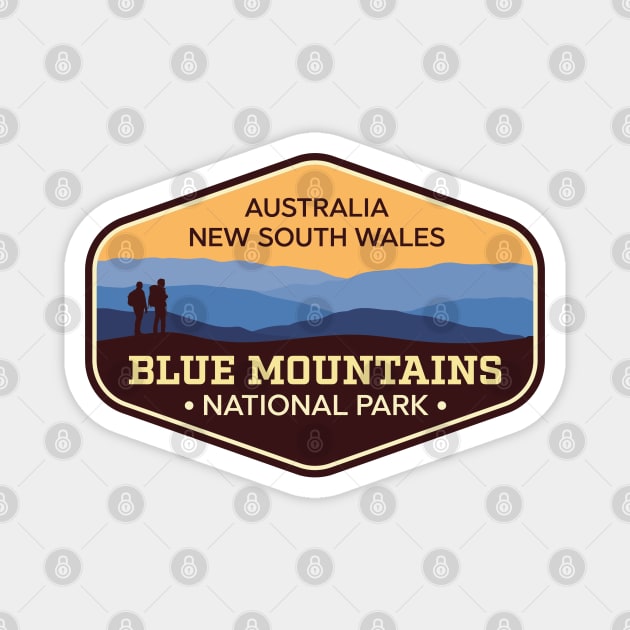 Blue Mountains National Park Australia NSW badge Magnet by TGKelly