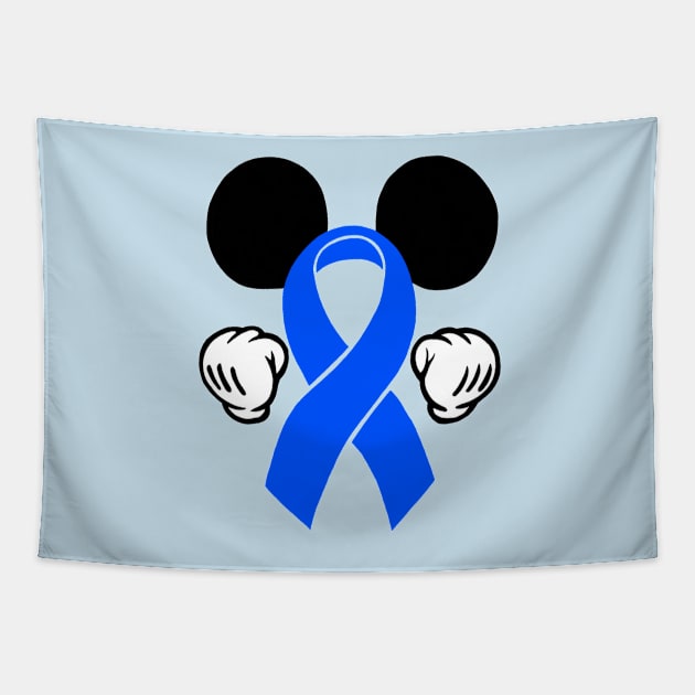 Mouse Ear Awareness Ribbon (Blue) Tapestry by CaitlynConnor