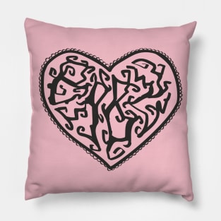 black heart Pillow