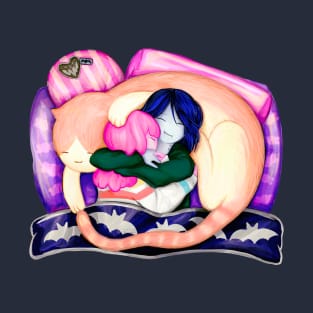 Cat naps with Bubbline and Timmy. Adventure Time fan art T-Shirt