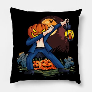 Scary Halloween Dabbing Pumpkin Pillow