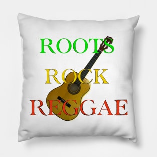 Roots rock reggae - Jamaica Rasta colours on a guitar - Jamaican Pillow