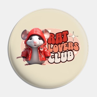 Cute Rat personified with red jacket Kids Pin