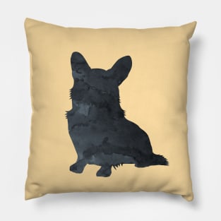 Corgi Art Black Pillow
