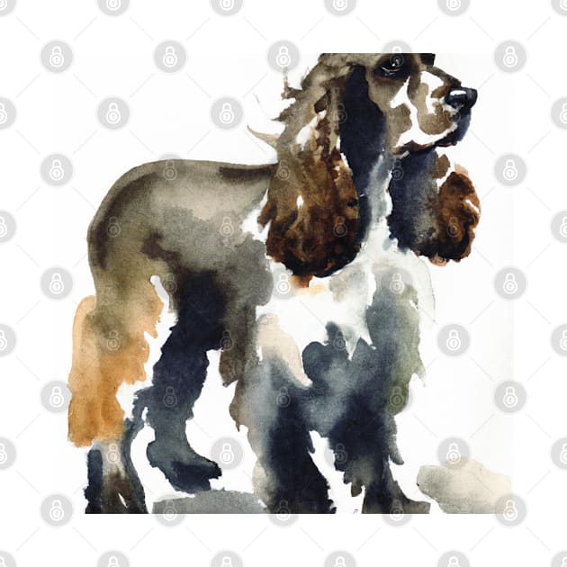 Spaniel Watercolor Painting - Dog Lover Gifts by Edd Paint Something