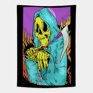 Dope trick or treat holloween scary man illustration Tapestry