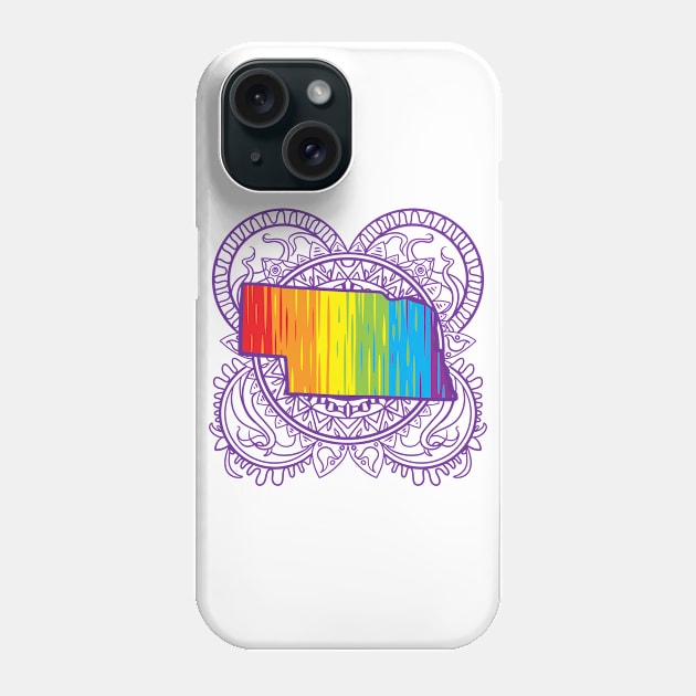 Nebraska Mandala Pride Phone Case by Manfish Inc.