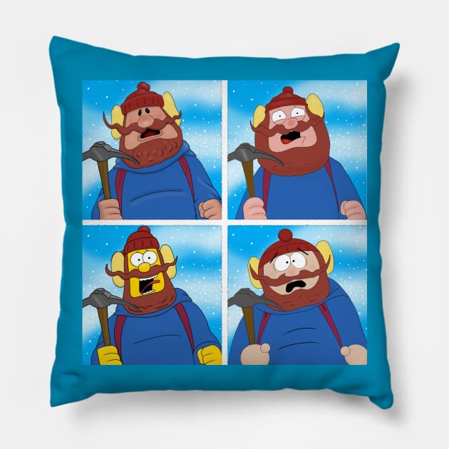 Yukon Cornelius in various styles Pillow by AndrewKennethArt