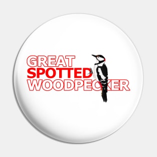 jz.birds Great Spotted Woodpecker Bird Watching Design Pin