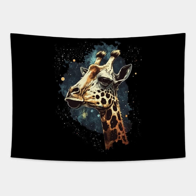 giraffe Tapestry by a cat cooking