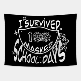 I survived 100 masked school day Tapestry