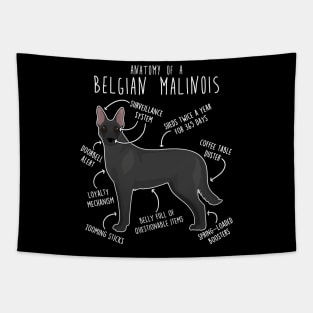 Black Belgian Malinois Dog Anatomy Tapestry