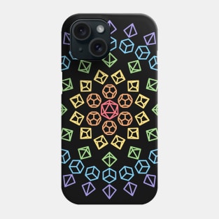 Mandala Rainbow Polyhedral Dice Phone Case