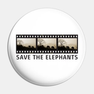 Save The Elephants Triptych Photograph Pin