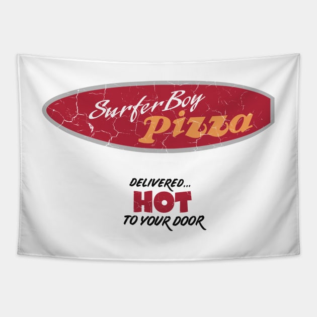 Surfer Boy Pizza Tapestry by bobacks