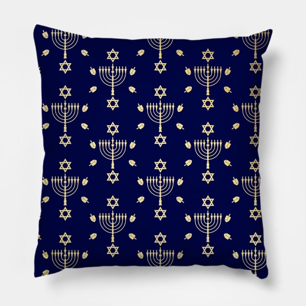 Hanukkah Pattern WPH MEDIA Pillow by WPHmedia