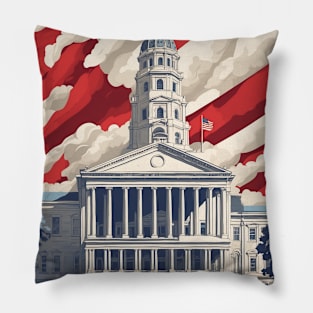 Philadelphia United States of America Tourism Vintage Poster Pillow