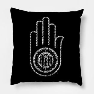 Jain Hand -symbol of Jainism Pillow