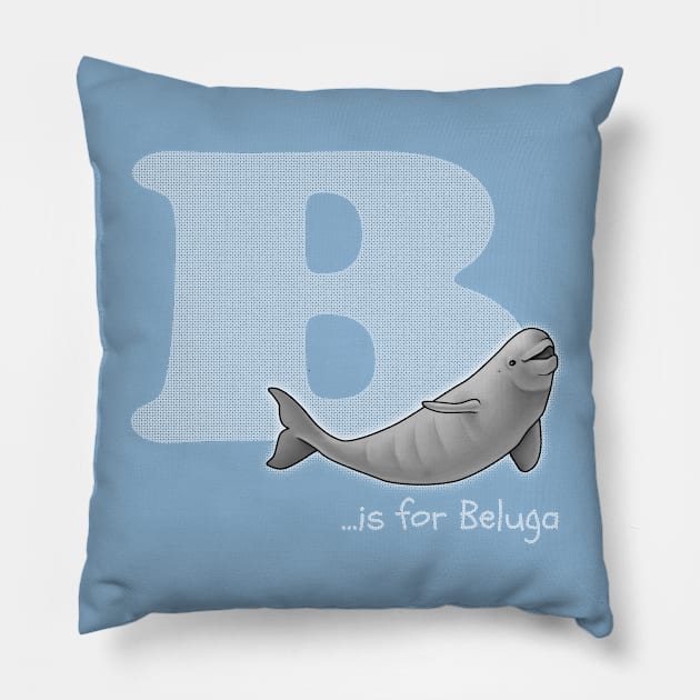 B is for Beluga Pillow by Art by Aelia