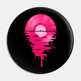 Cool Music Vinyl Record Retro Pink Pin