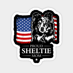 Proud Sheltie Mom American Flag patriotic gift dog Magnet