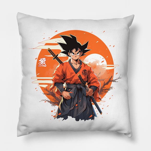 samurai goku Pillow by lets find pirate