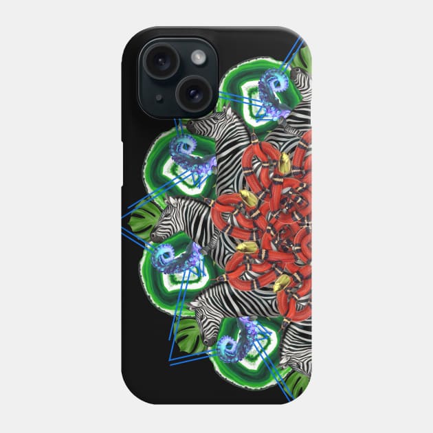 zebra snakes mandala Phone Case by burenkaUA