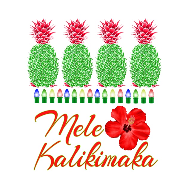 Mele Kalikimaka Xmas Holiday Pineapple by macdonaldcreativestudios