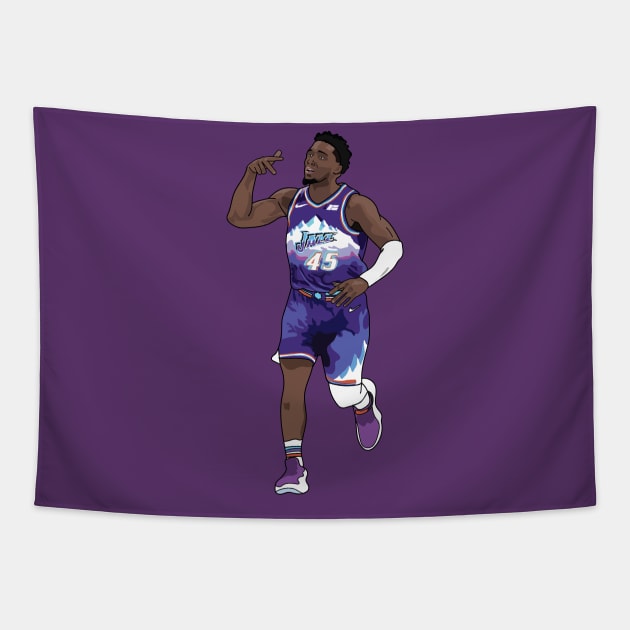 Donovan Mitchell - Utah Jazz Tapestry by xavierjfong